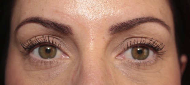Brunette Permanent Eyeliner and Brows before
